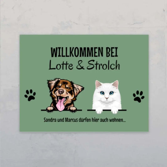 Spähende Haustiere - Individuelles Türschild