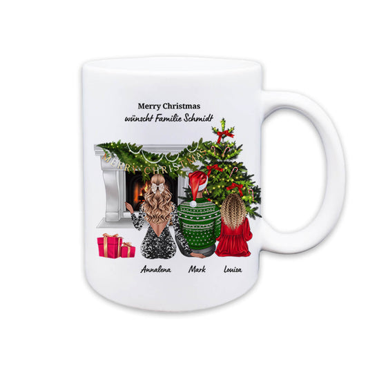 Weihnachtstasse ''Familie Cartoon''